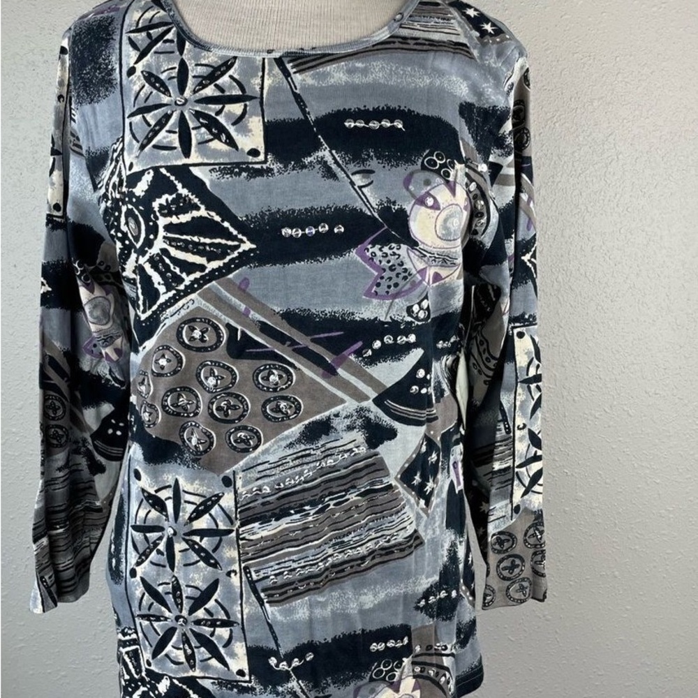 Chic Abstract Long Sleeve Women's Top